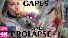 Thumbnail of TATTOO Girl Masturbating, Fingering Her Pussy And Ass, Fucks Her ANAL With A Toy And GAPES Prolapse (Goth, Punk, Alt Porn)
