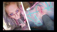 Thumbnail of Nerdy TATTOO Teen In Glasses POV Rough ANAL Fuck